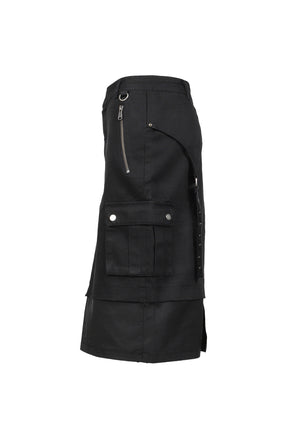 WIFFY CARGO MIDI SKIRT / BLK