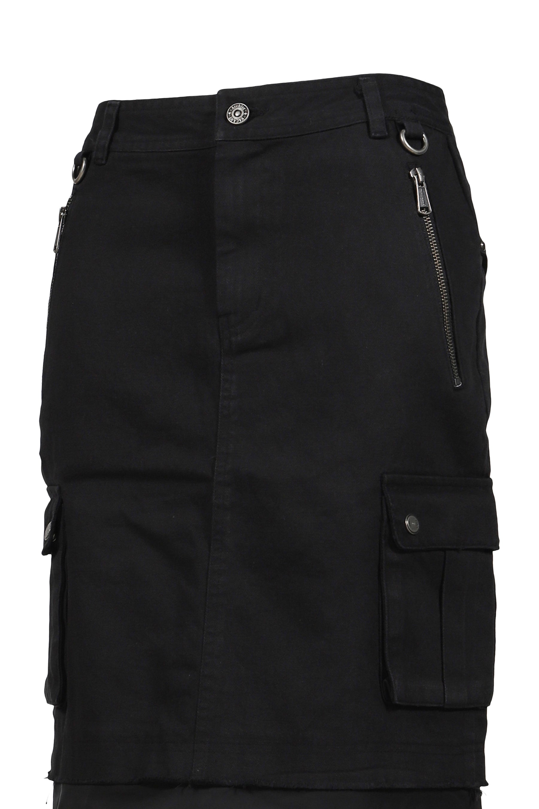 WIFFY CARGO MIDI SKIRT / BLK