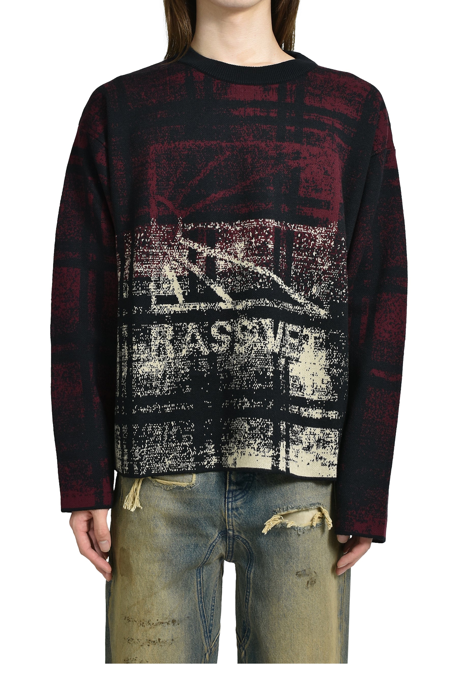 LOGO KNIT SWEATER / DARK BRW 