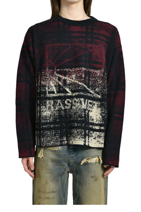 LOGO KNIT SWEATER / DARK BRW 