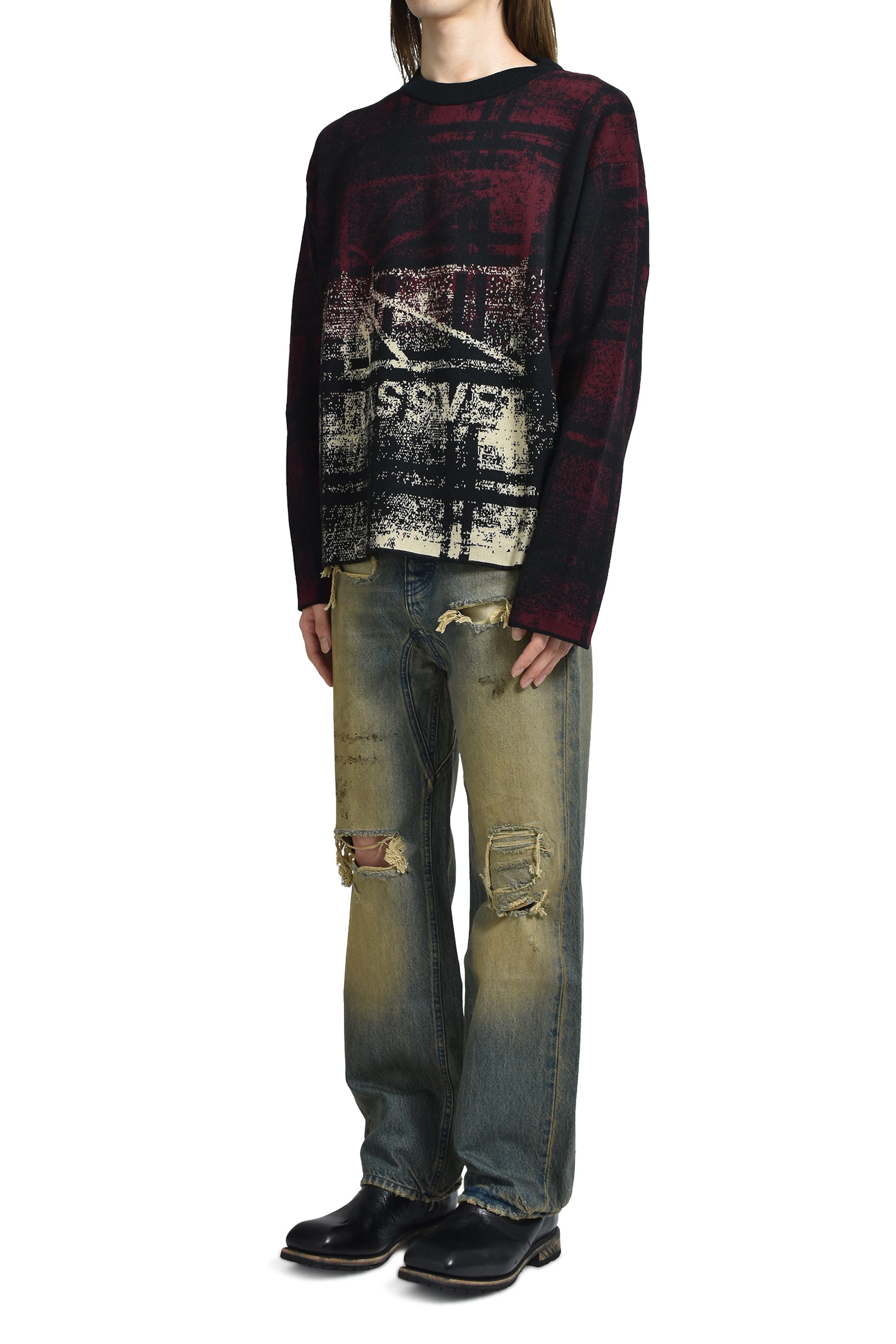 LOGO KNIT SWEATER / DARK BRW 