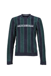 SPORTY LOGO CREW NECK / GRN NVY