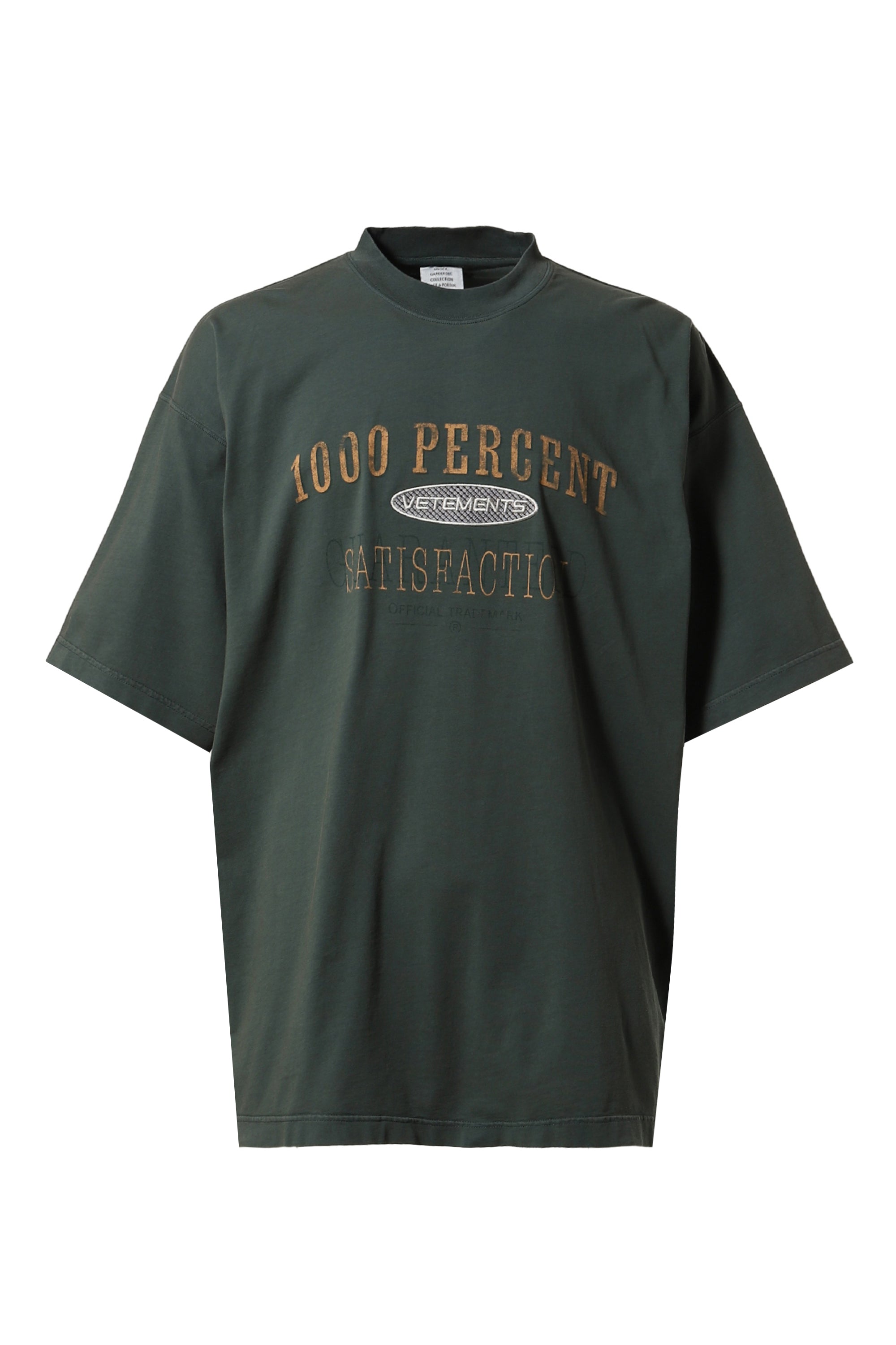 VETEMENTS ヴェトモン SS24 1000 PERCENT T-SHIRT / POLICE GRN - NUBIAN