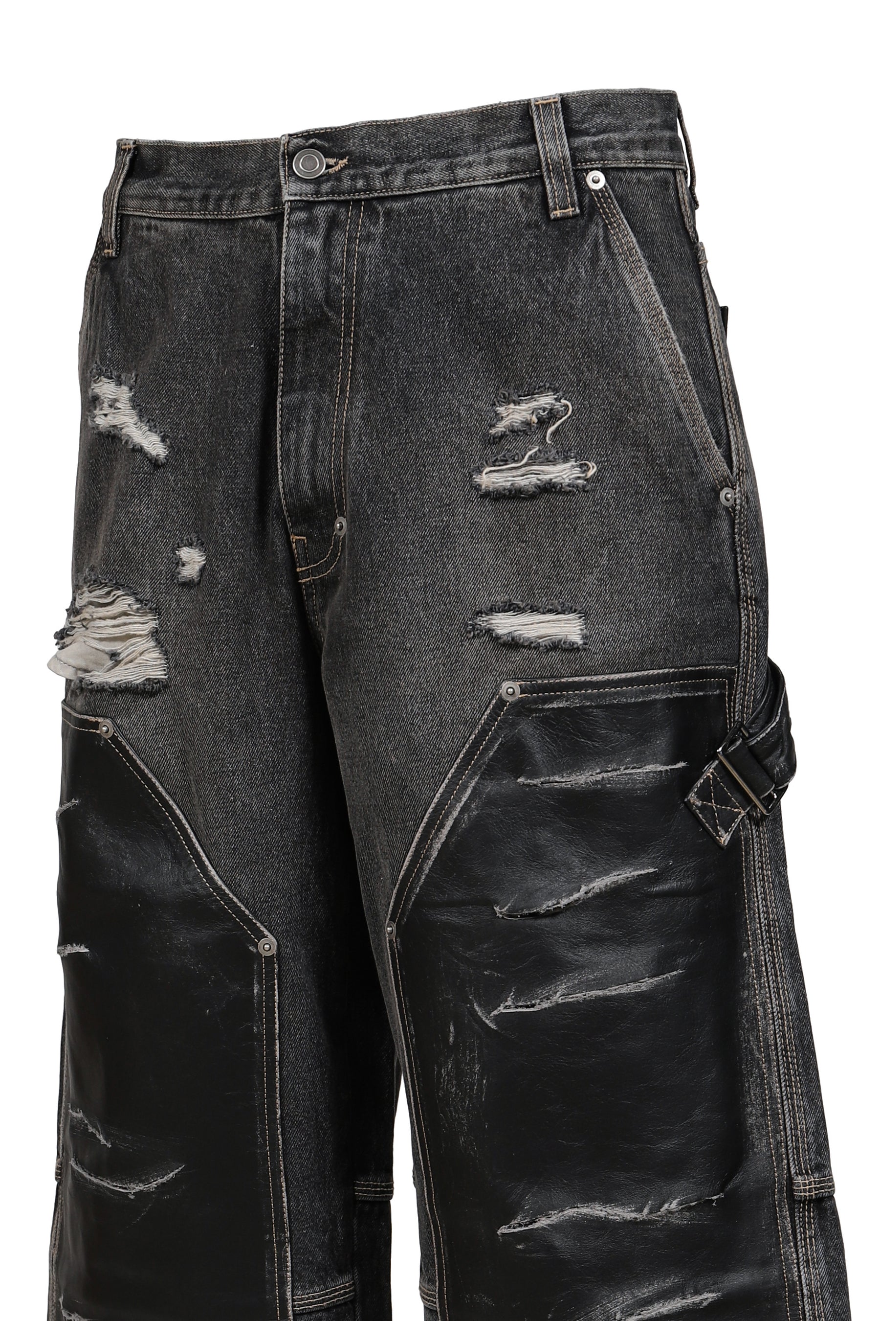 BIKER TESTER JEANS / BLACK WASHED