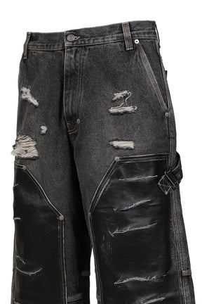 BIKER TESTER JEANS / BLACK WASHED