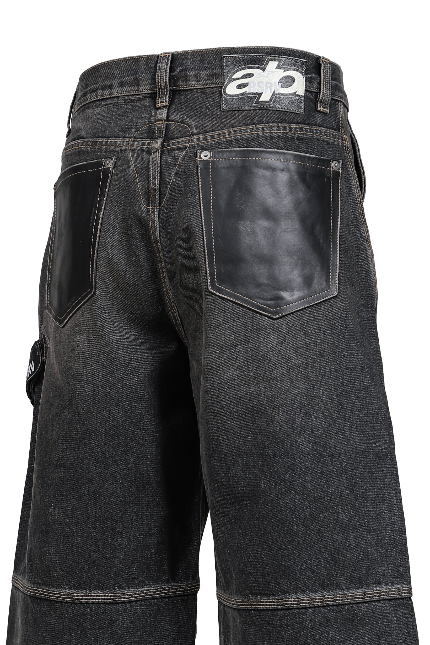 BIKER TESTER JEANS / BLACK WASHED
