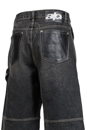 BIKER TESTER JEANS / BLACK WASHED