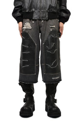 BIKER TESTER JEANS / BLACK WASHED