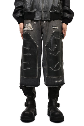 BIKER TESTER JEANS / BLACK WASHED