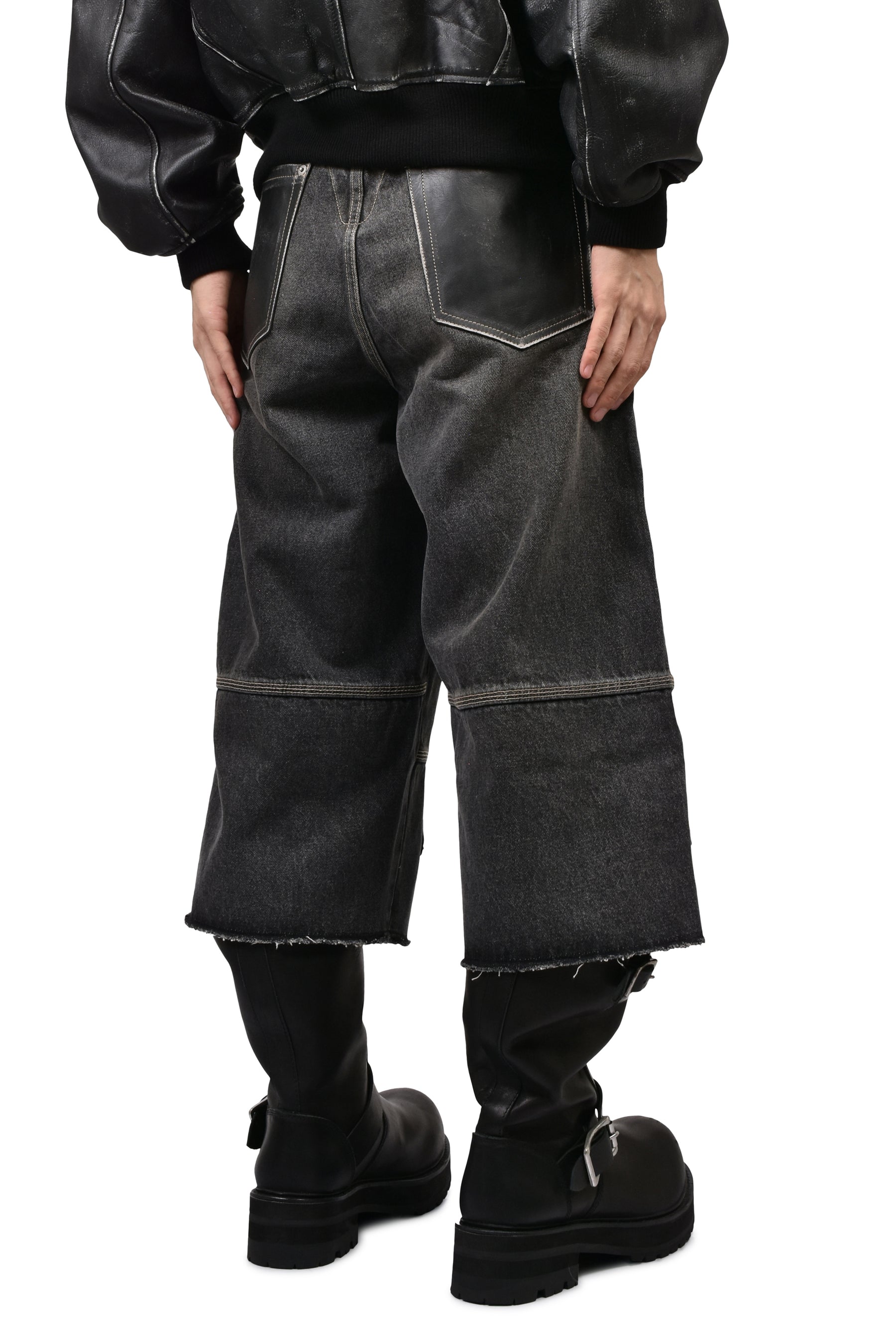 BIKER TESTER JEANS / BLACK WASHED