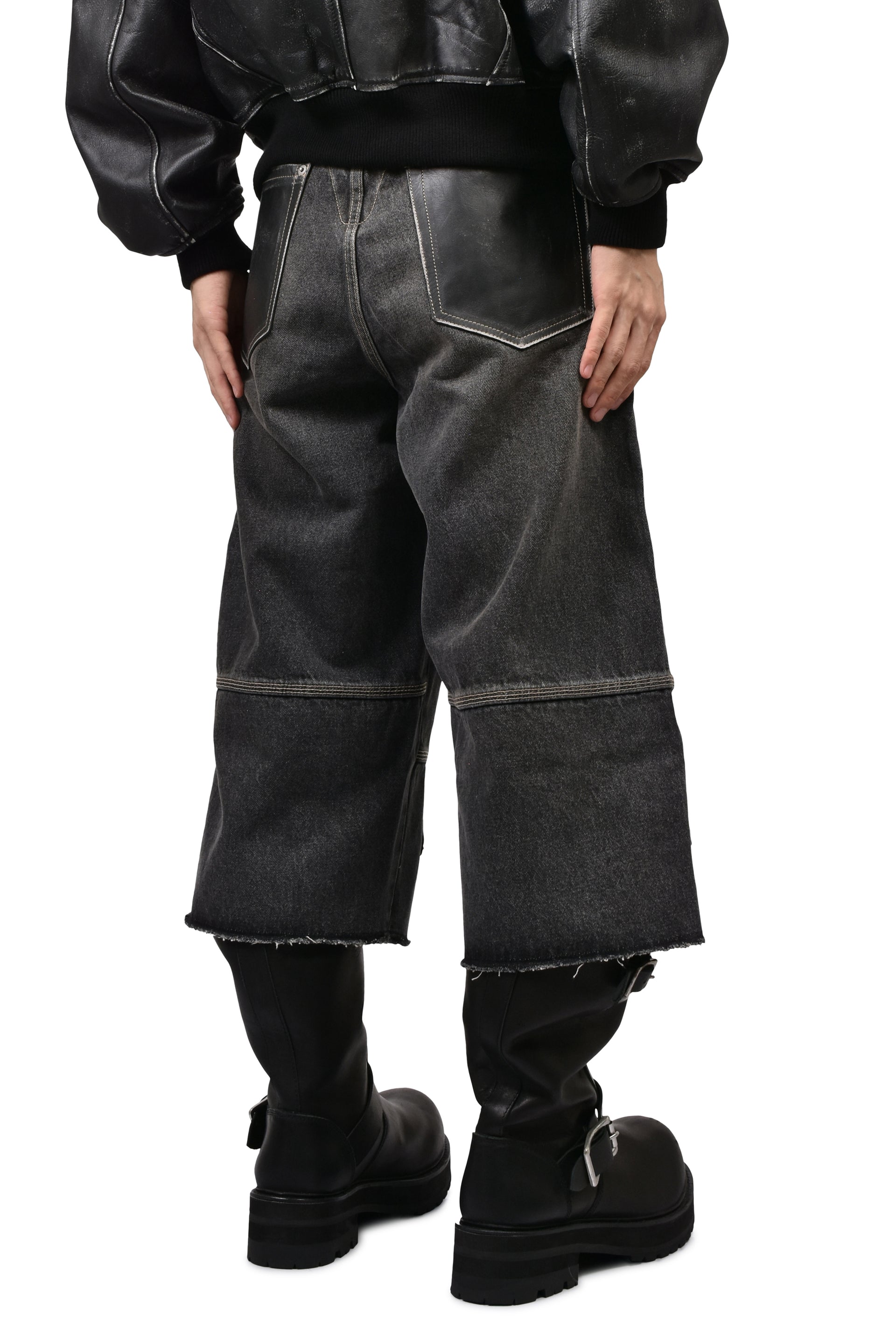 BIKER TESTER JEANS / BLACK WASHED