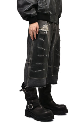 BIKER TESTER JEANS / BLACK WASHED