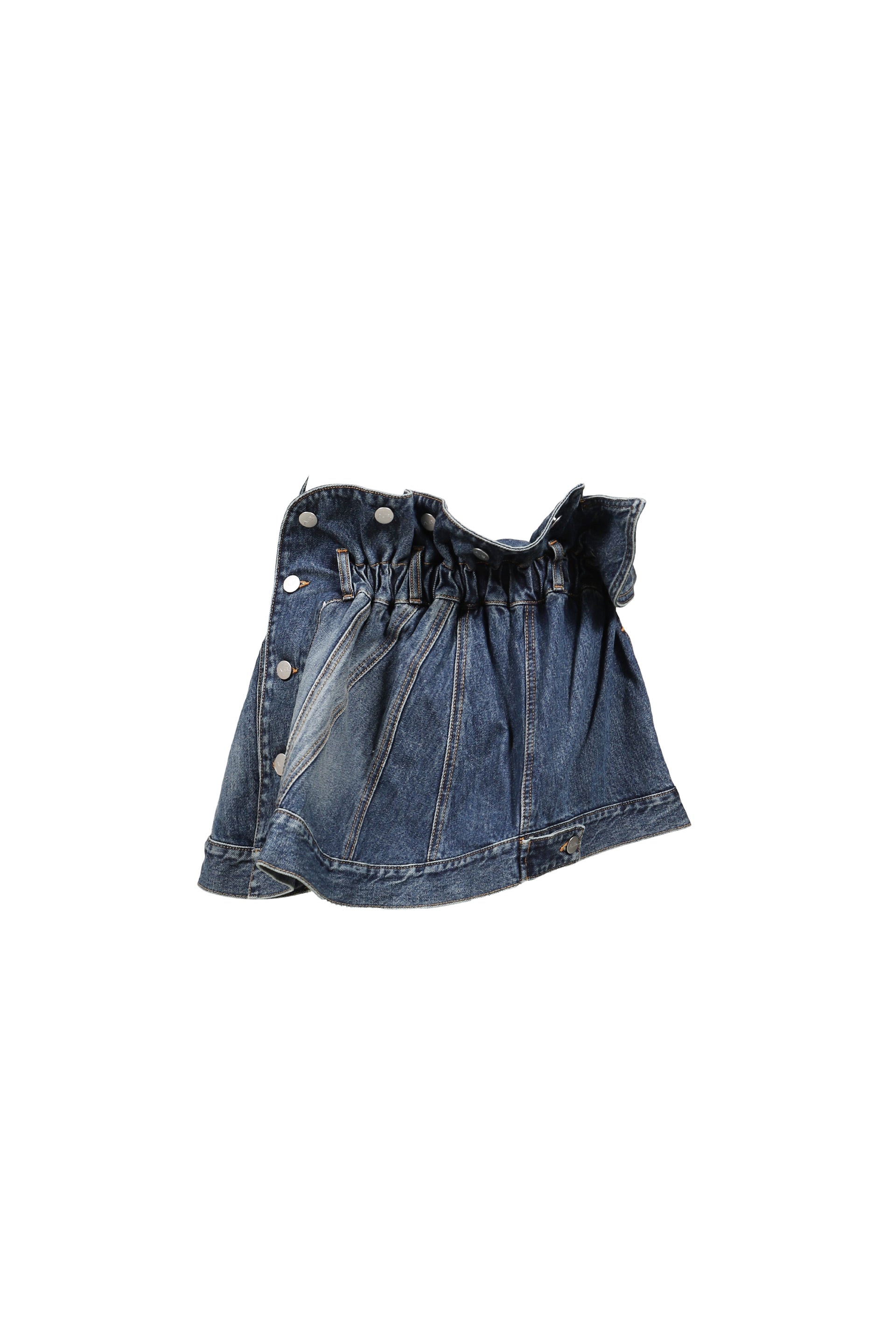 BELTED DENIM JACKET SKIRT / BLUE