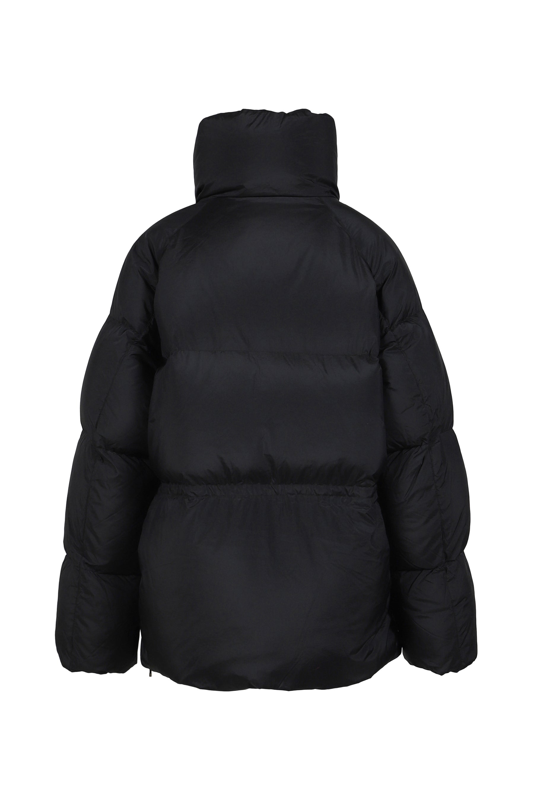 BLACK PUFFER JACKET WITH BOXING GLOVE DETAILS