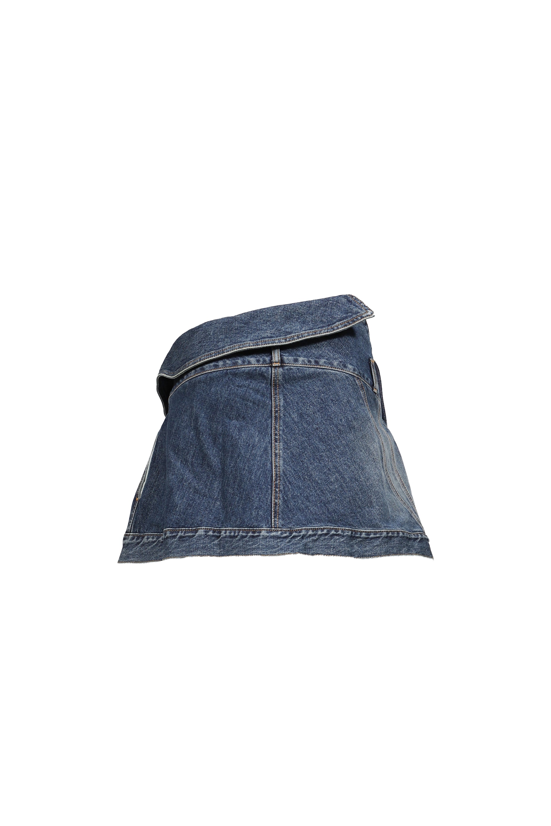 BELTED DENIM JACKET SKIRT / BLUE