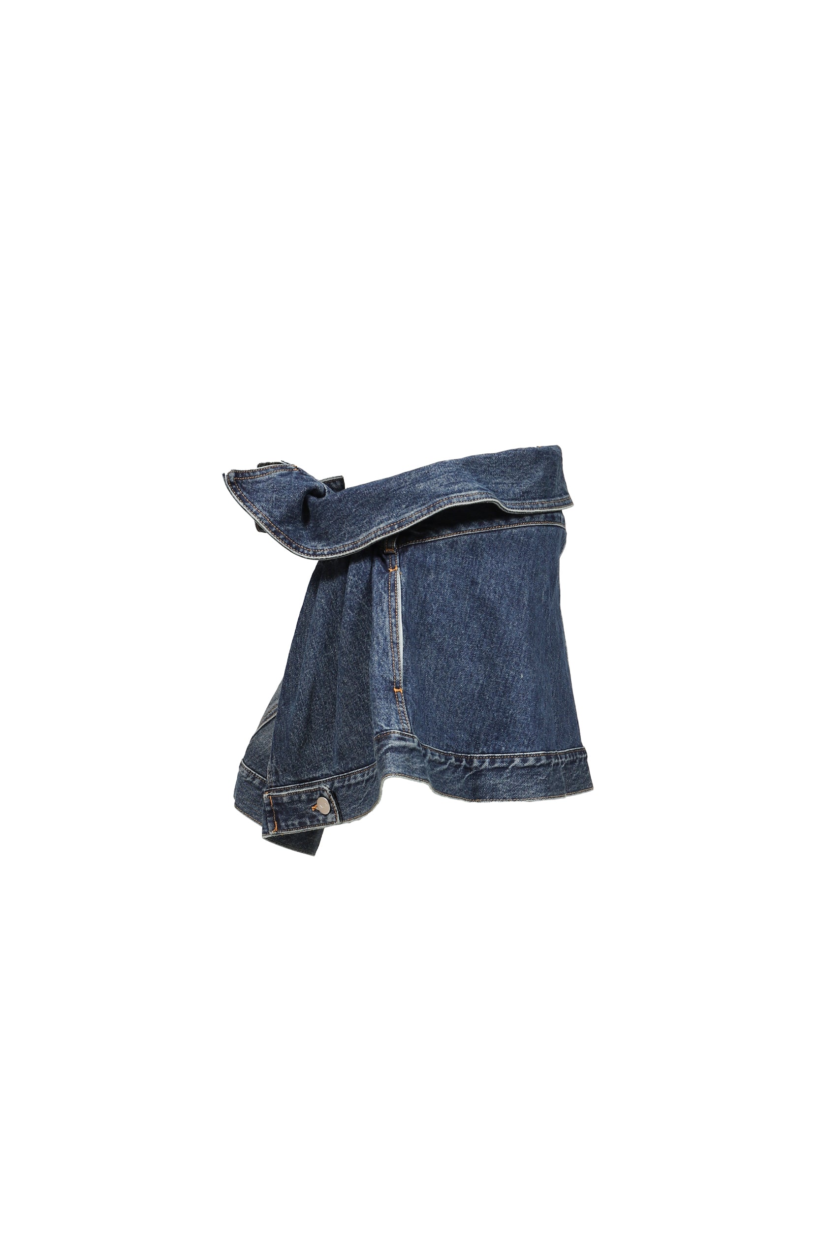 BELTED DENIM JACKET SKIRT / BLU