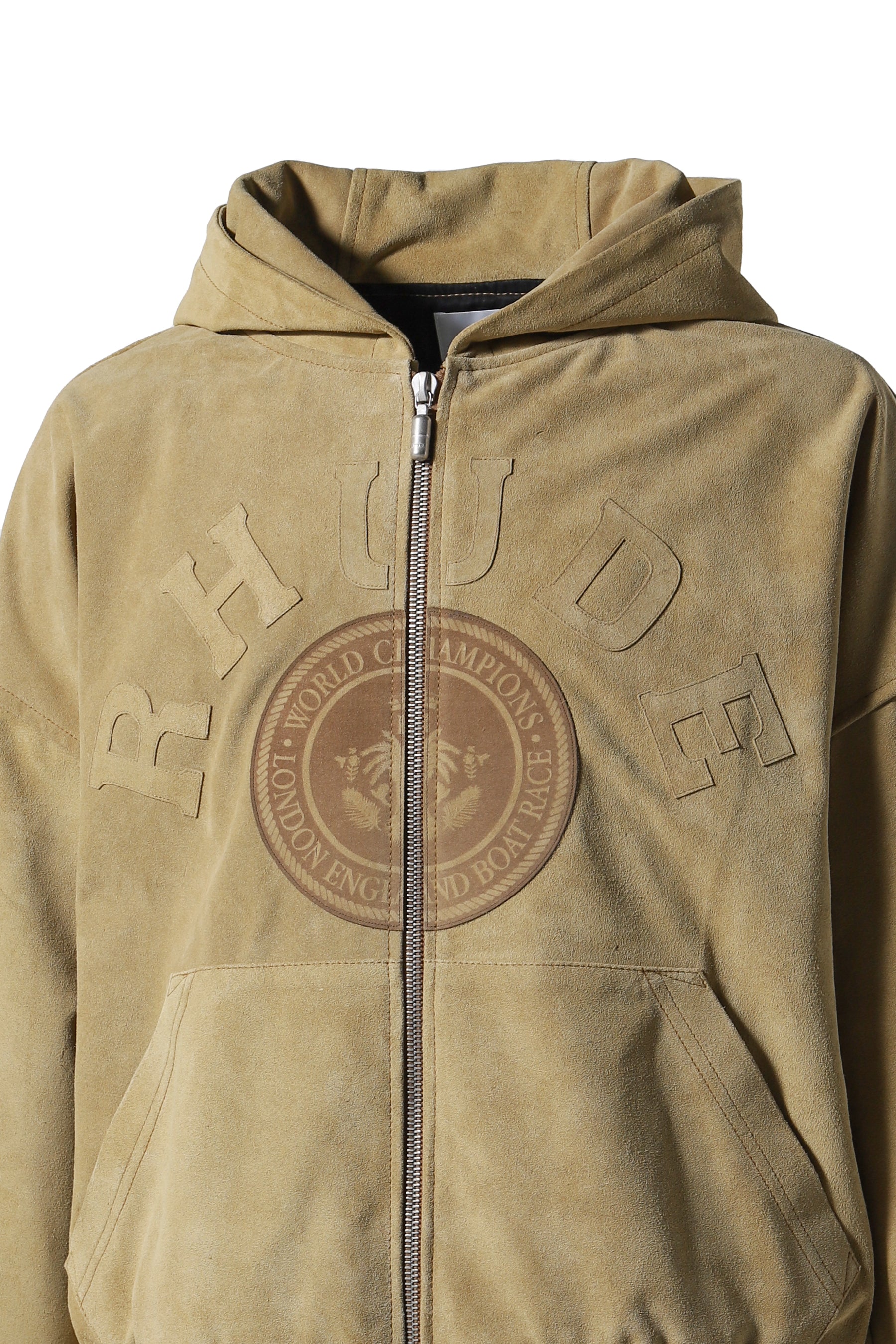 SUEDE CREST HOODIE