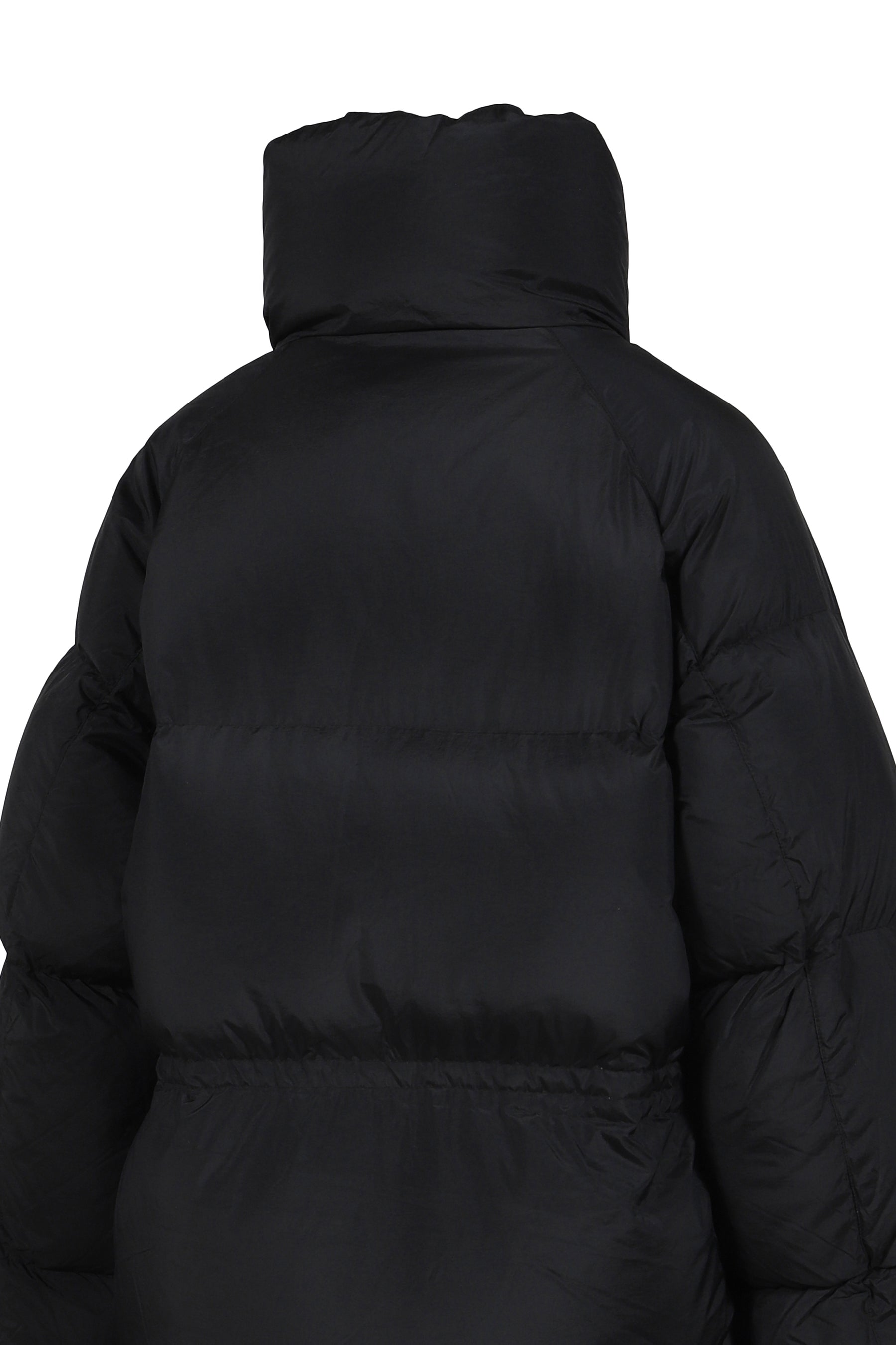 BLACK PUFFER JACKET WITH BOXING GLOVE DETAILS