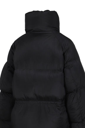 BLACK PUFFER JACKET WITH BOXING GLOVE DETAILS