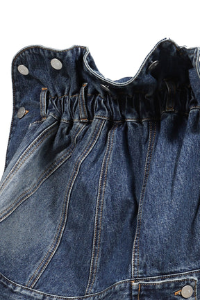 BELTED DENIM JACKET SKIRT / BLU