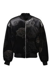ROSE VELVET BOMBER JACKET / BLK