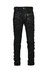 WAXED OVERLOCK TWIST CURV DENIM / BLK