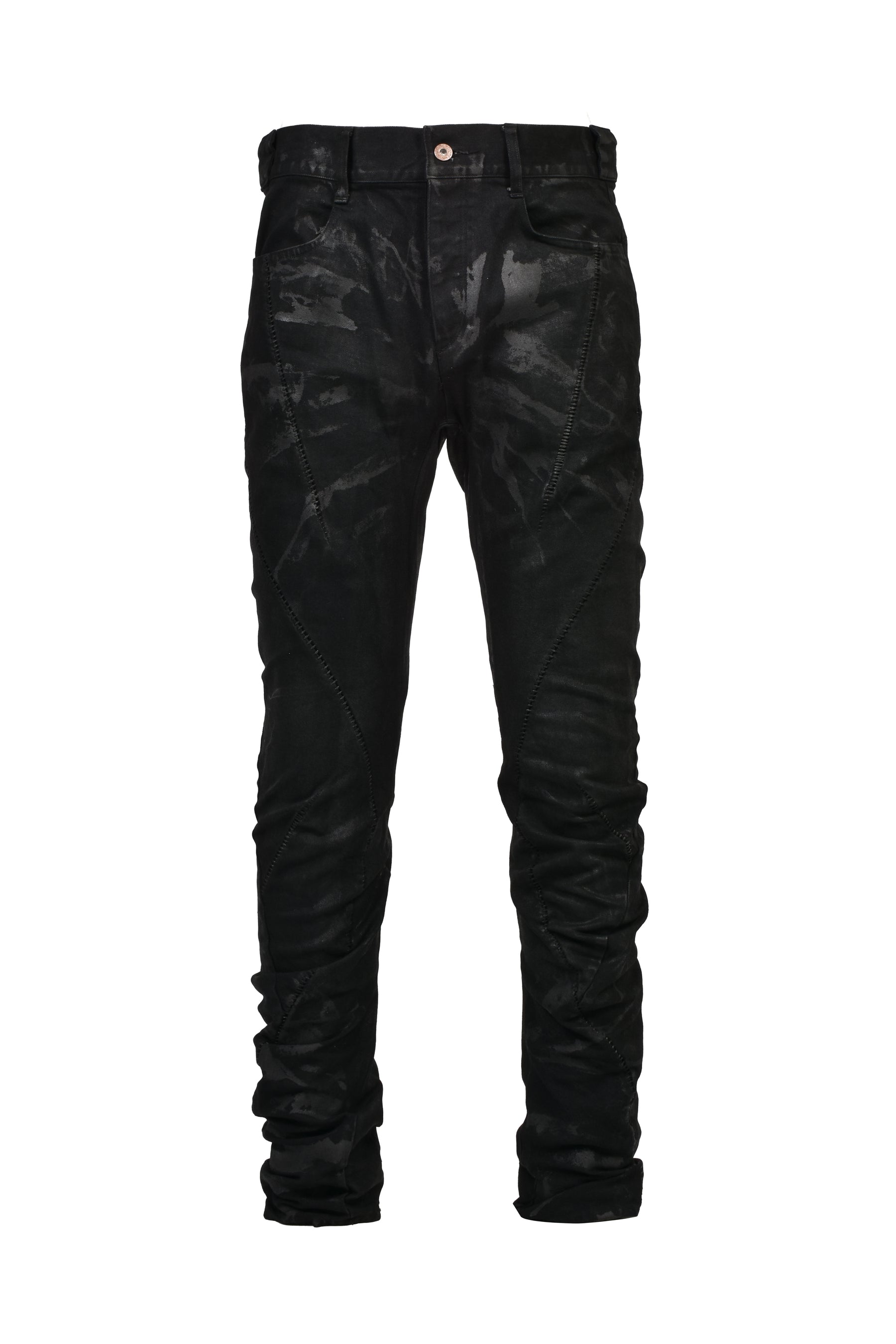 WAXED OVERLOCK TWIST CURV DENIM / BLK