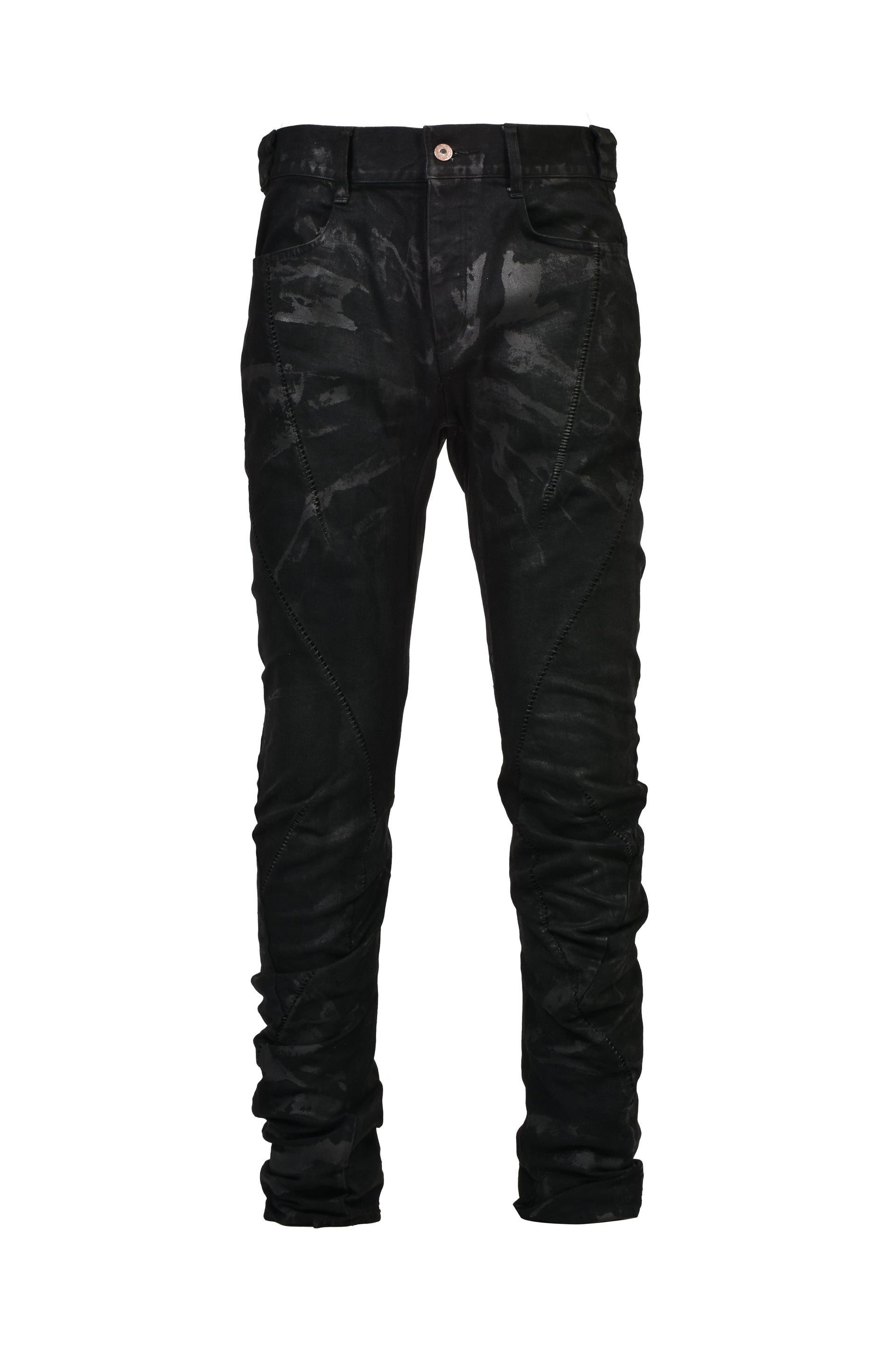 WAXED OVERLOCK TWIST CURV DENIM / BLK
