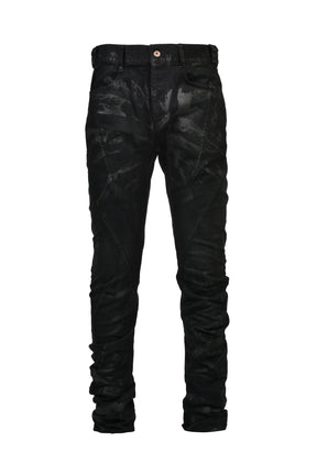 WAXED OVERLOCK TWIST CURV DENIM / BLK