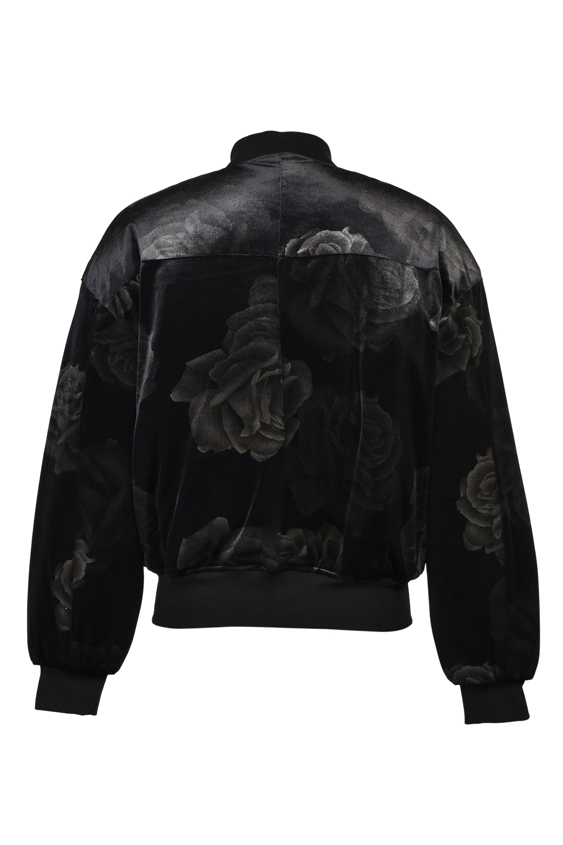ROSE VELVET BOMBER JACKET / BLK