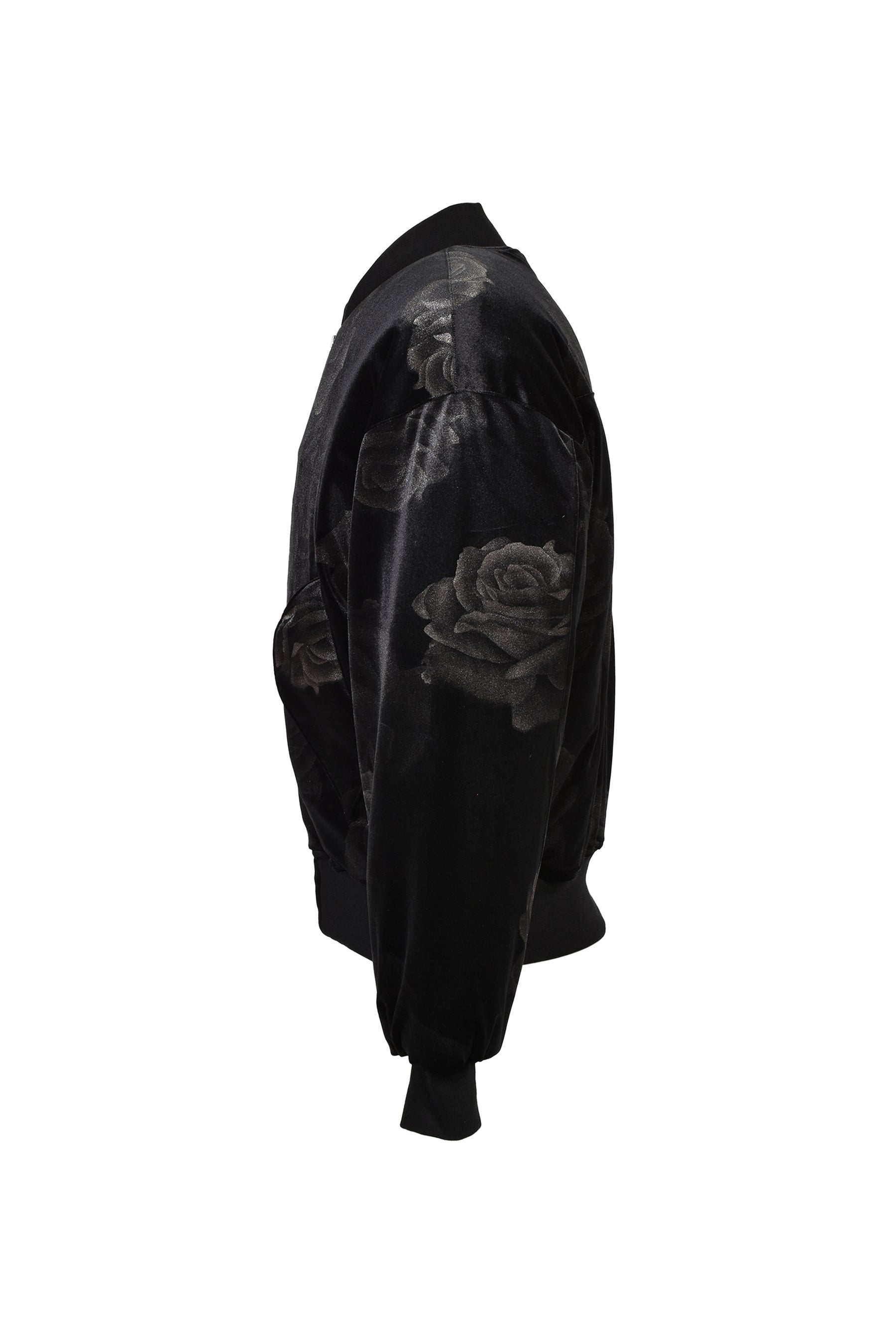 ROSE VELVET BOMBER JACKET / BLK