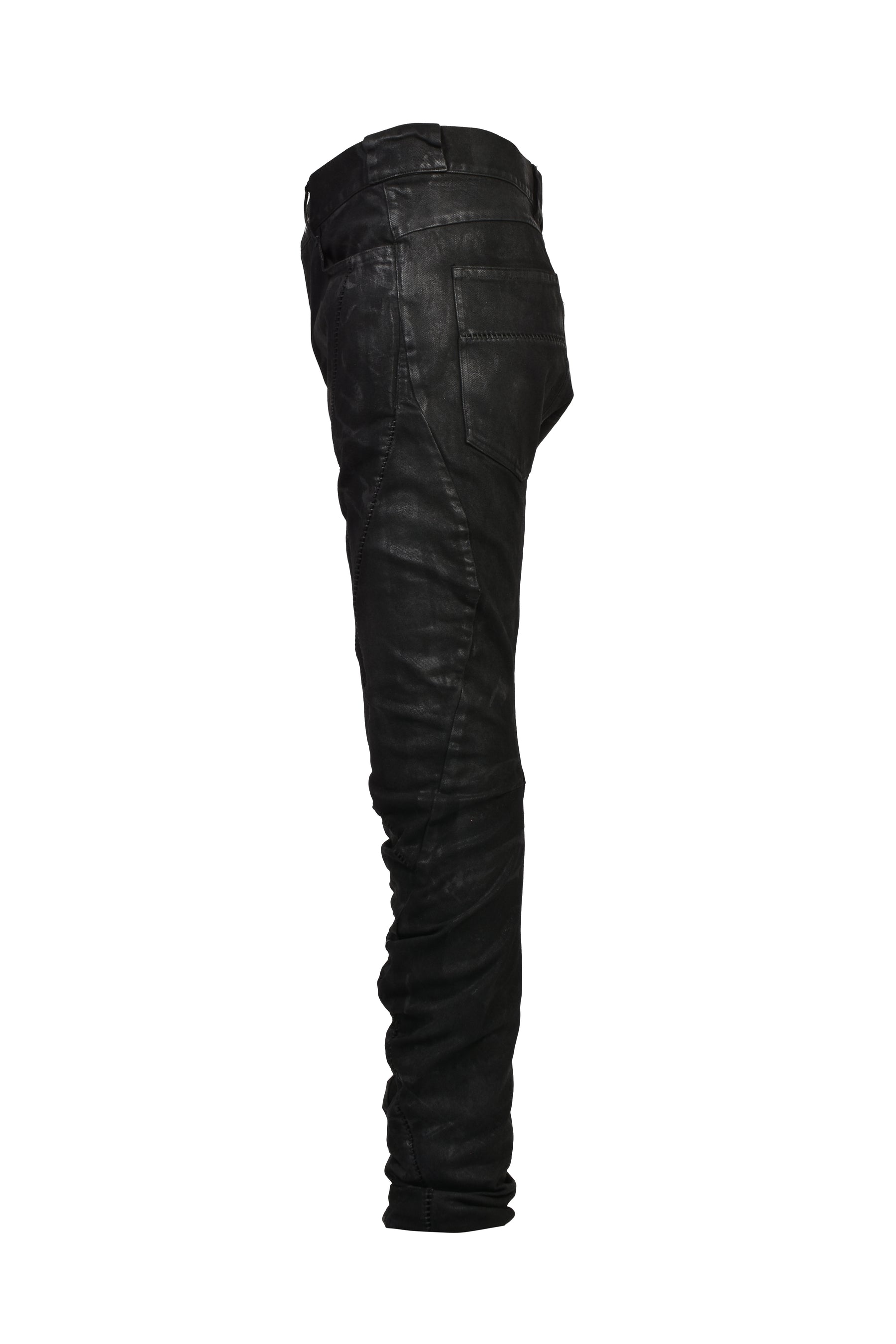 WAXED OVERLOCK TWIST CURV DENIM / BLK