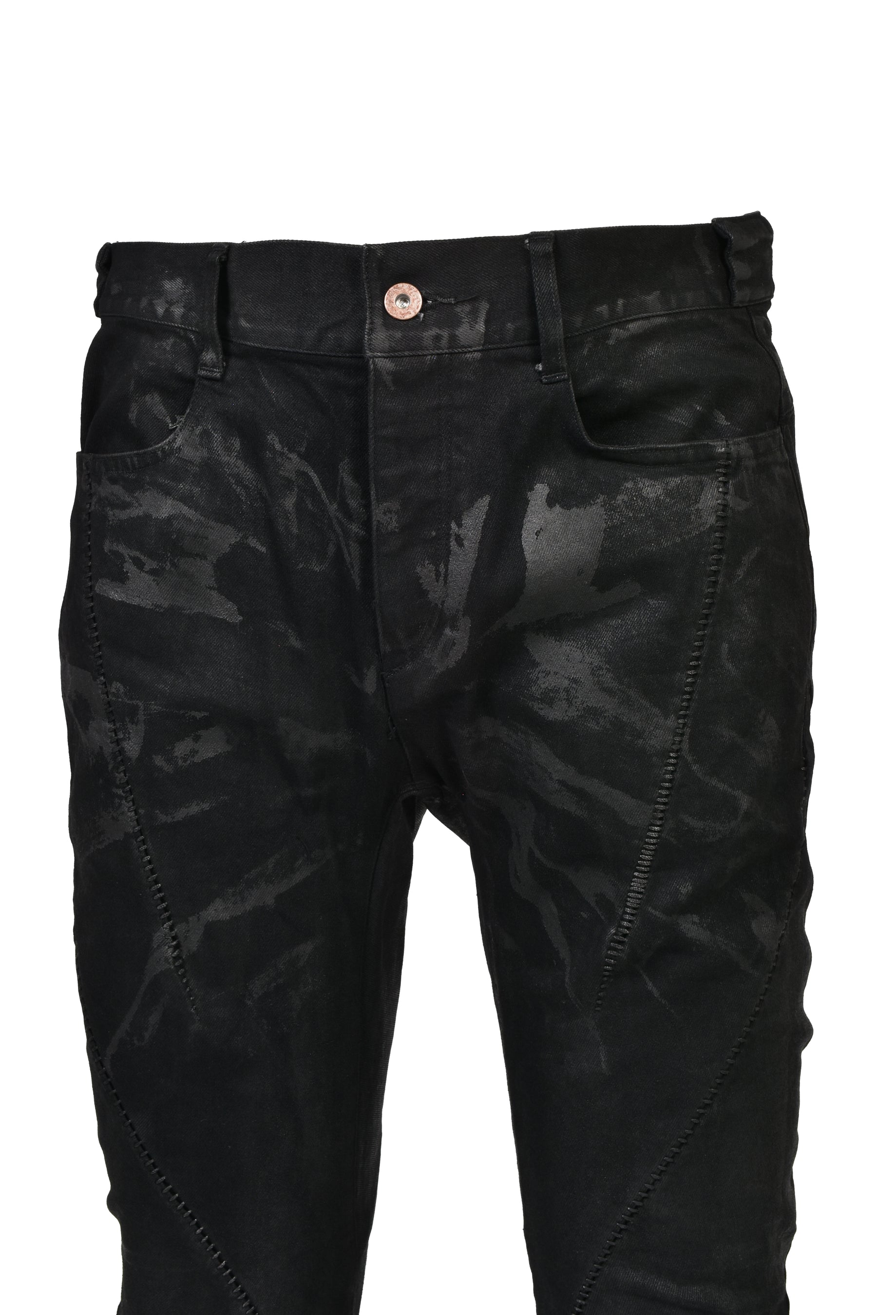 WAXED OVERLOCK TWIST CURV DENIM / BLK