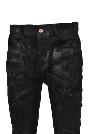 WAXED OVERLOCK TWIST CURV DENIM / BLK