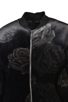 ROSE VELVET BOMBER JACKET / BLK
