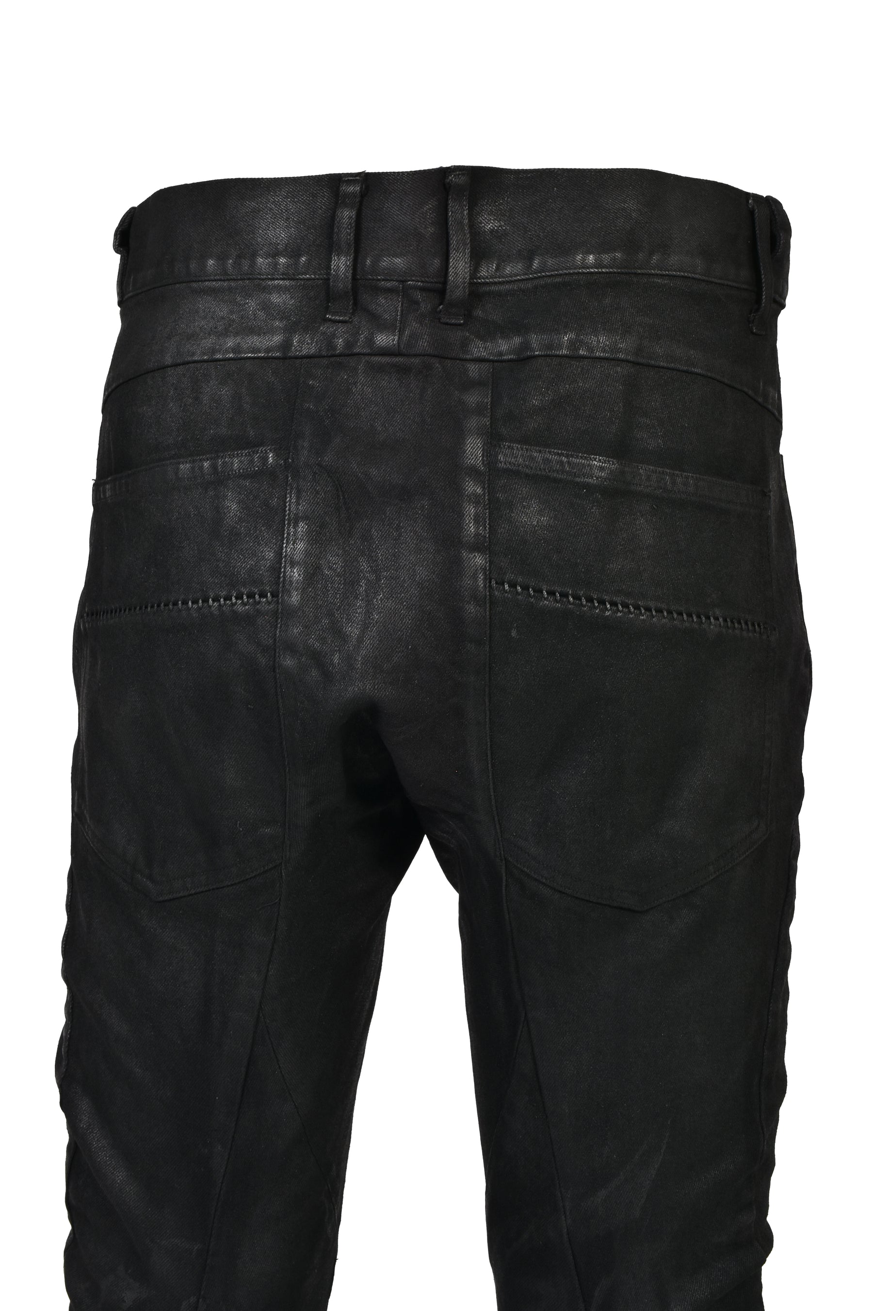 WAXED OVERLOCK TWIST CURV DENIM / BLK