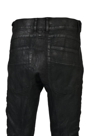 WAXED OVERLOCK TWIST CURV DENIM / BLK