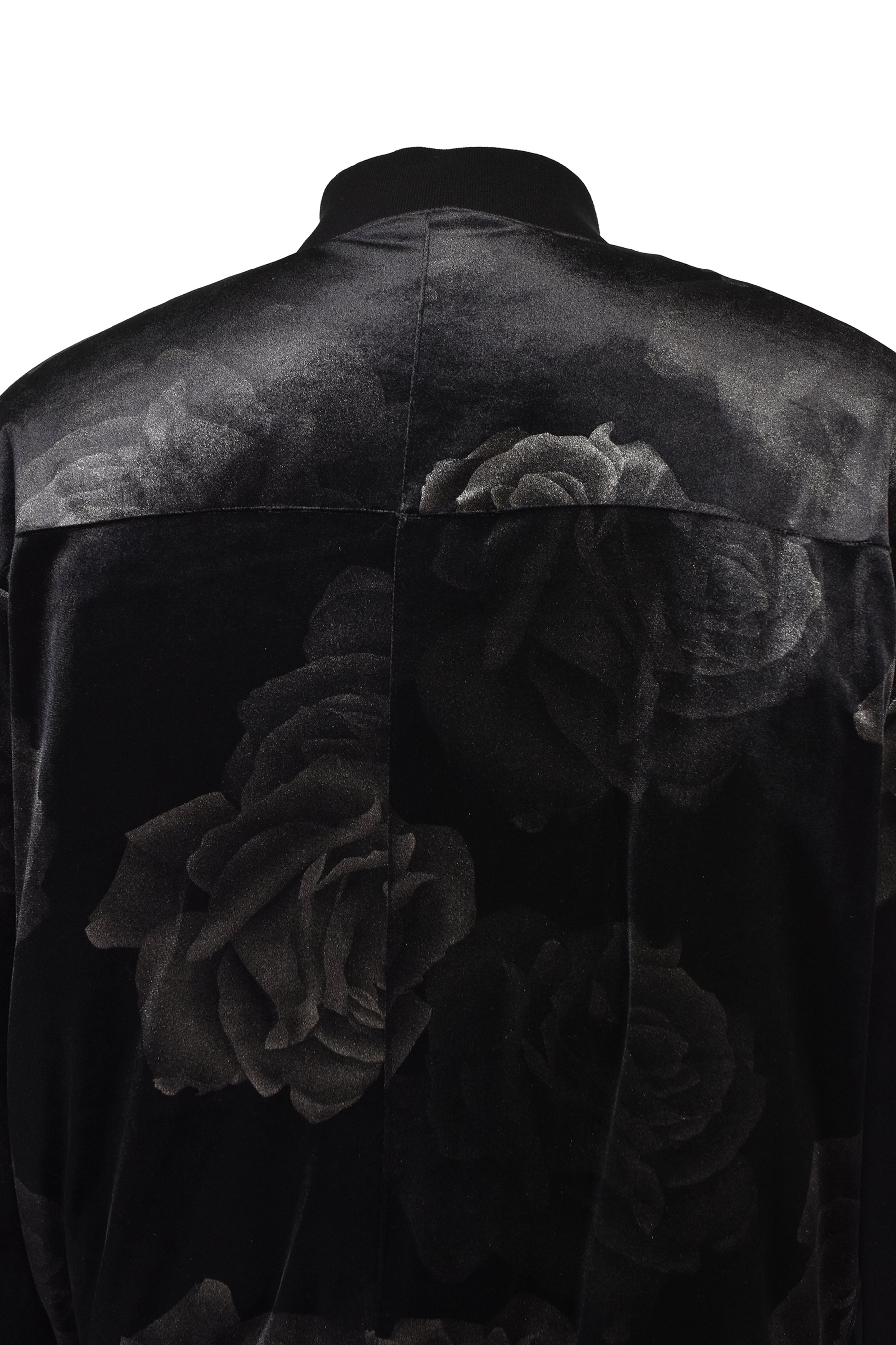 ROSE VELVET BOMBER JACKET / BLK
