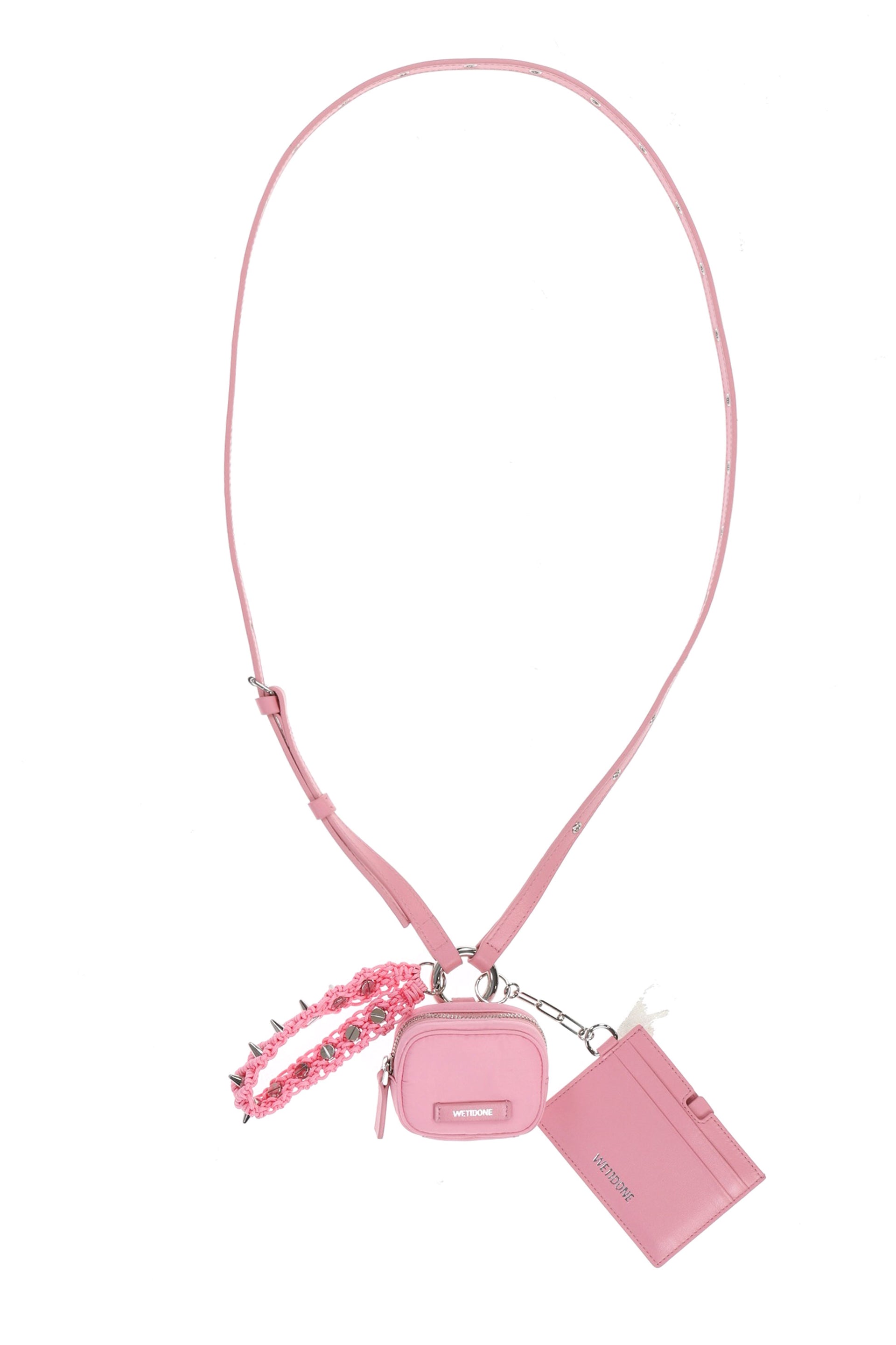 We11done PINK AIRPOD CASE & MIRROR CARD HOLDER / PNK