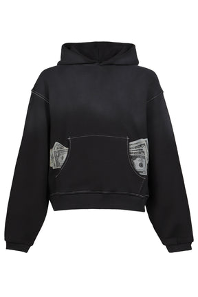 UNISEX MONEY HOODIE KNIT / BLK
