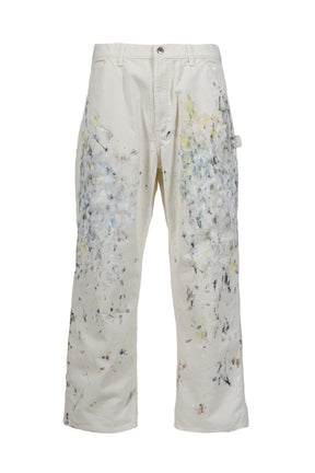 CORDULOY CARPENTER PAINTED PANTS / WHT 