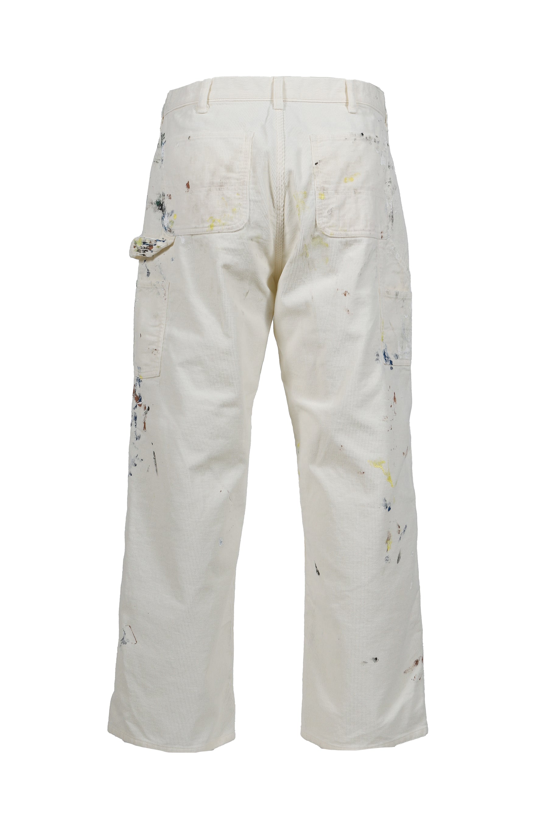 CORDULOY CARPENTER PAINTED PANTS / WHT 