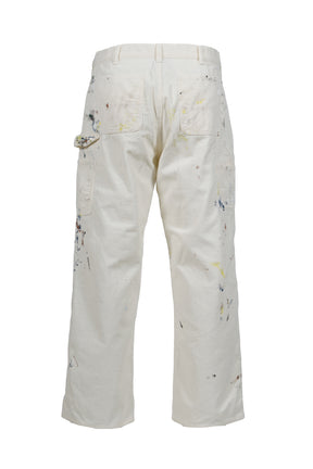 CORDULOY CARPENTER PAINTED PANTS / WHT 
