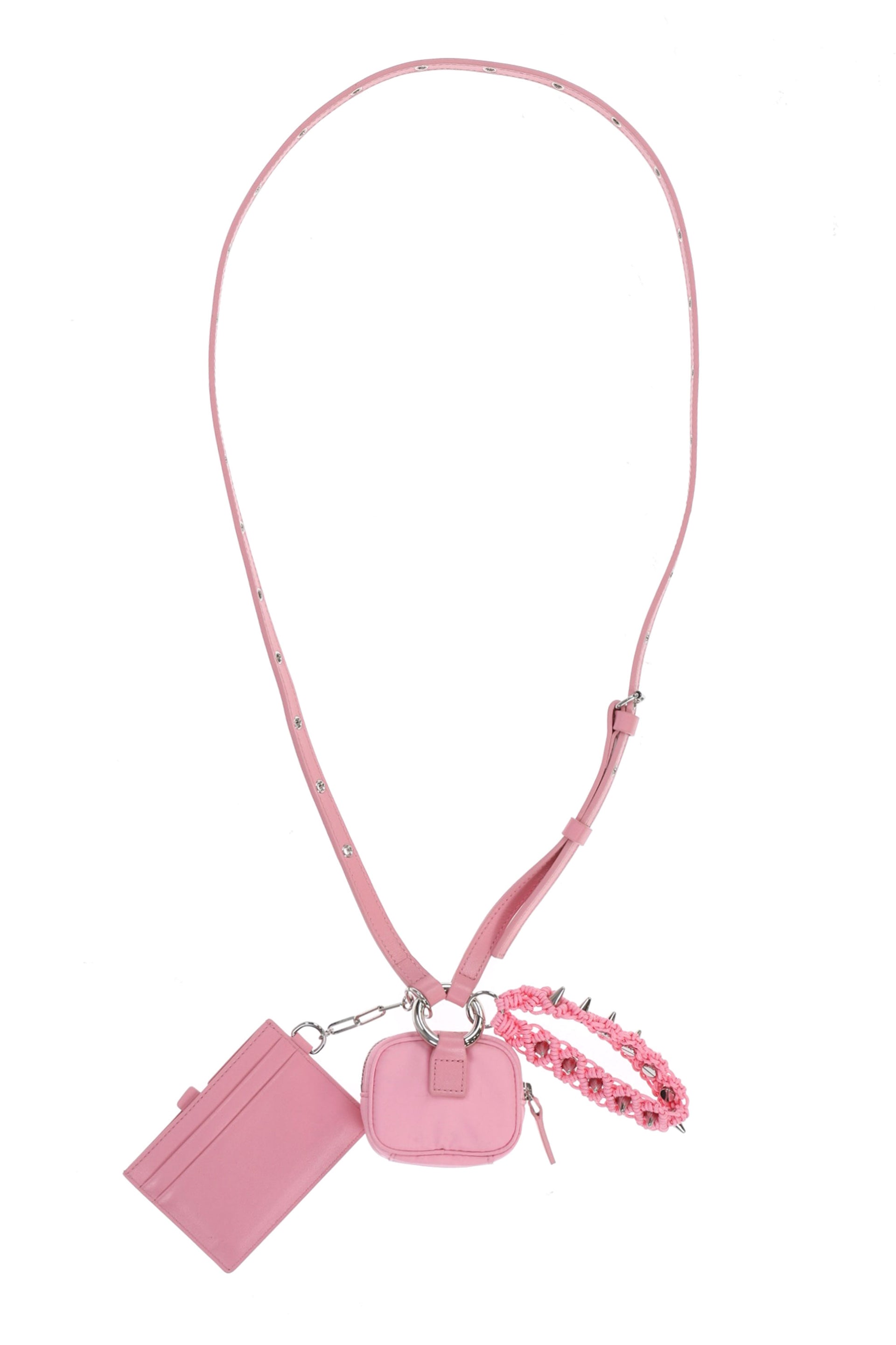 We11done PINK AIRPOD CASE & MIRROR CARD HOLDER / PNK