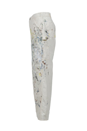 CORDULOY CARPENTER PAINTED PANTS / WHT 