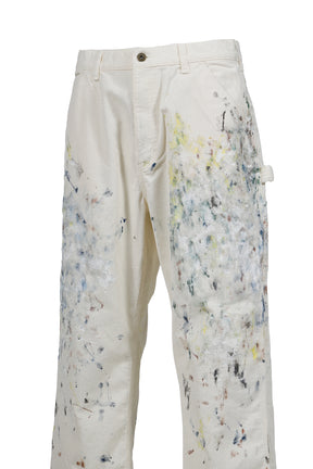 CORDULOY CARPENTER PAINTED PANTS / WHT 