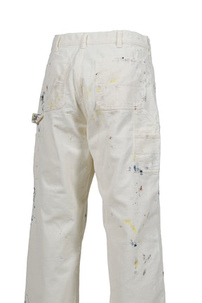 CORDULOY CARPENTER PAINTED PANTS / WHT 