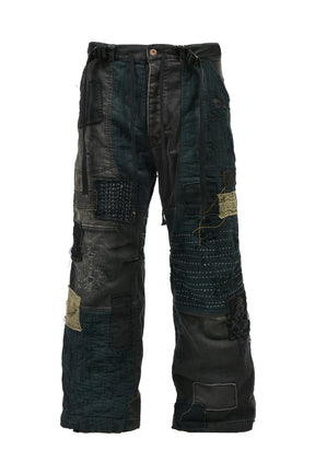 CRUST DAMAGE REPAIR WIDE PANTS / BLK