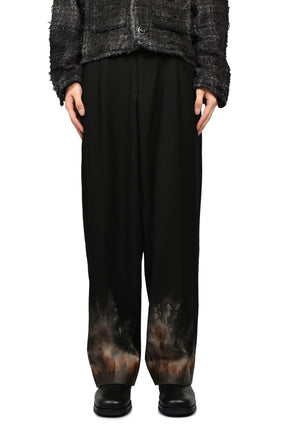 MUD-HAND-PAINTED TAILORED TROUSER / BLK