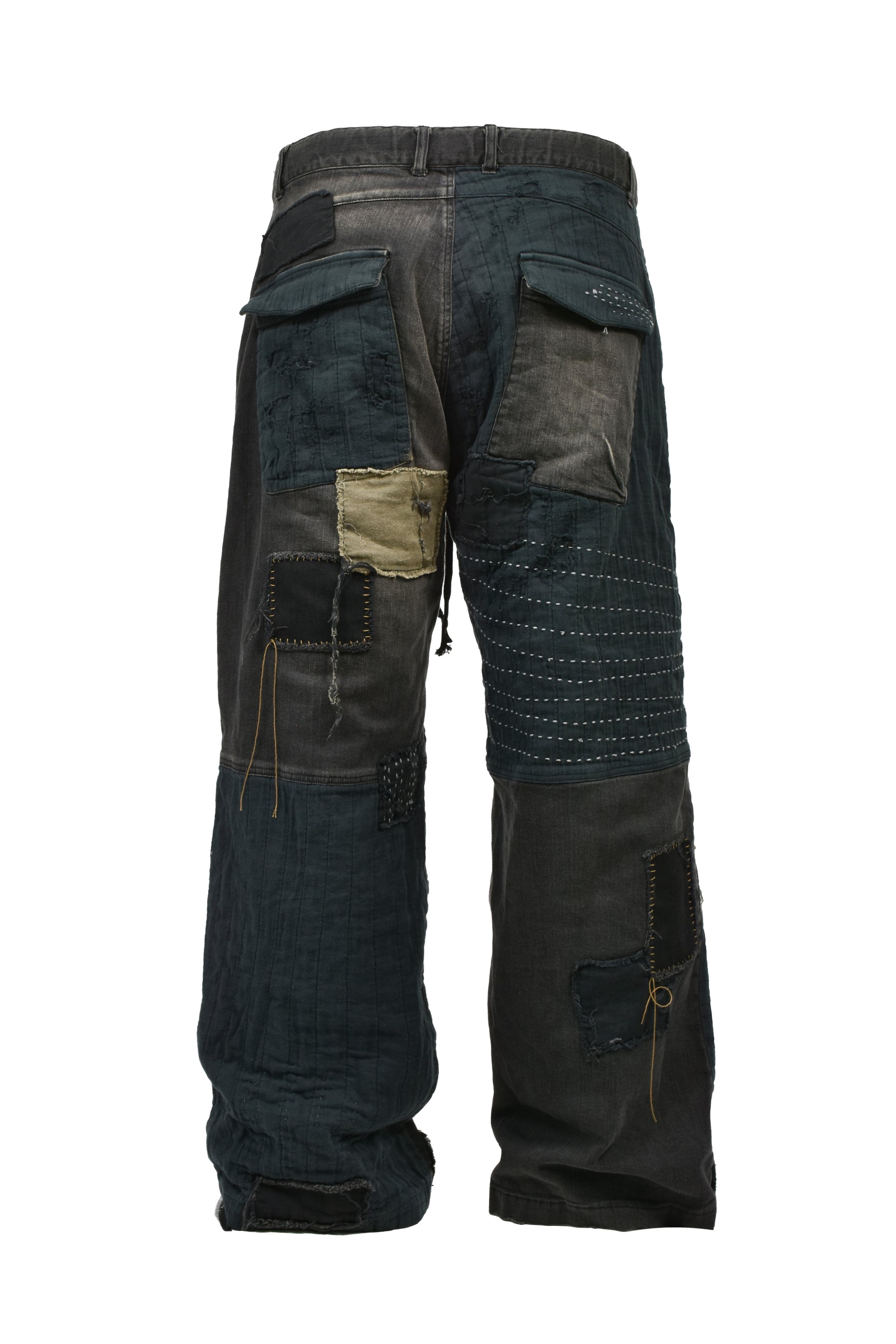 CRUST DAMAGE REPAIR WIDE PANTS / BLK